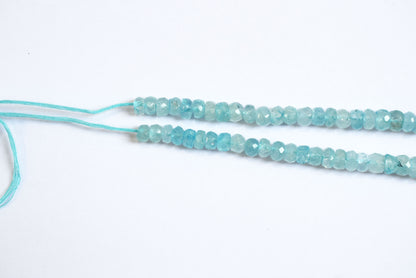 15 Inches Strand, Aquamarine Shaded Rondelle Faceted Beads Strand, Sold By Strand , Beads Size 5.00 To 6.00 mm , 33162
