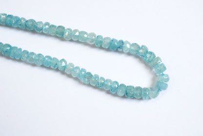 15 Inches Strand, Aquamarine Shaded Rondelle Faceted Beads Strand, Sold By Strand , Beads Size 5.00 To 6.00 mm , 33162