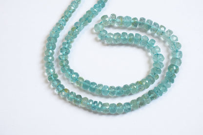 Natural Aquamarine 5.00 To 6.50 mm Shaded Rondelle Faceted Beads , Aquamarine 15 Inches Strand, Sold By Strand , 33163