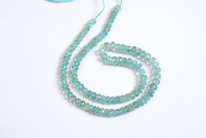 Natural Aquamarine 5.00 To 6.50 mm Shaded Rondelle Faceted Beads , Aquamarine 15 Inches Strand, Sold By Strand , 33163