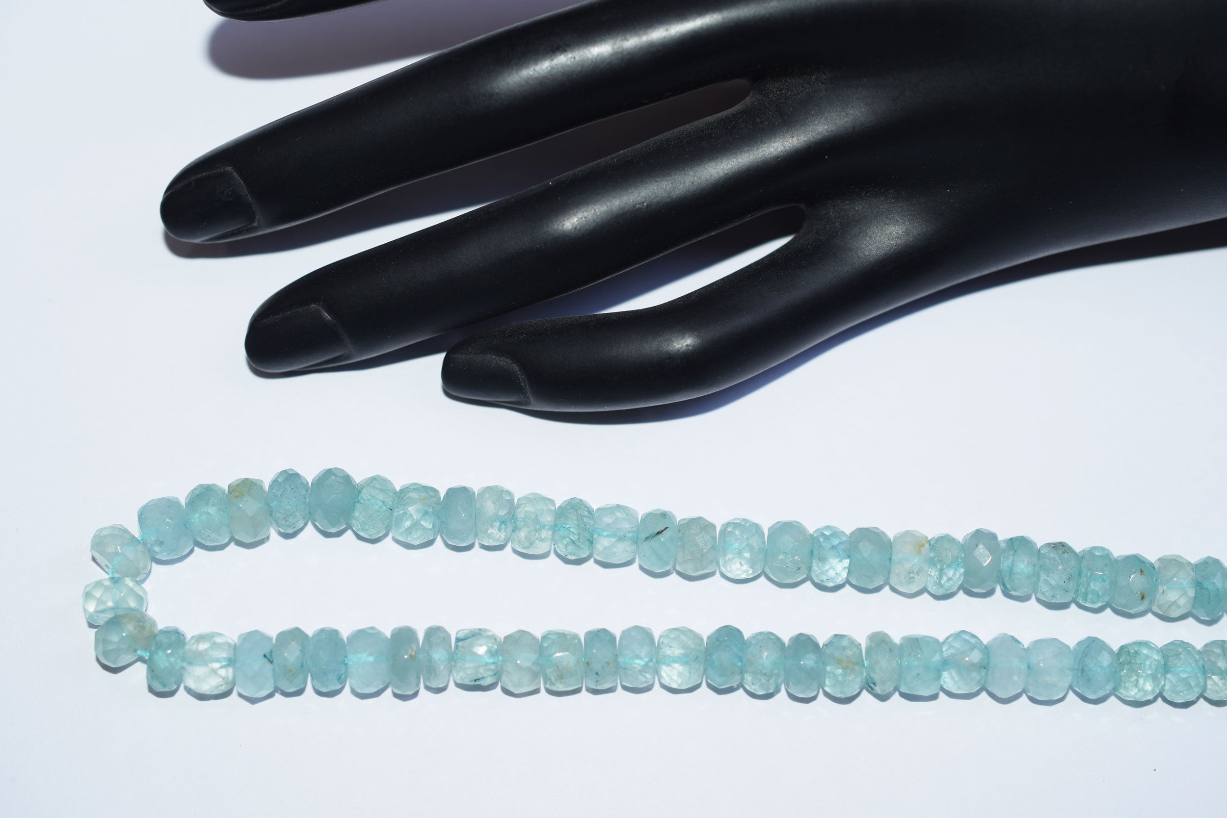 15 Inches Strand, Aquamarine Shaded Rondelle Faceted Beads Strand, Sold By Strand , Beads Size 6.50 To 7.50 mm , 33165