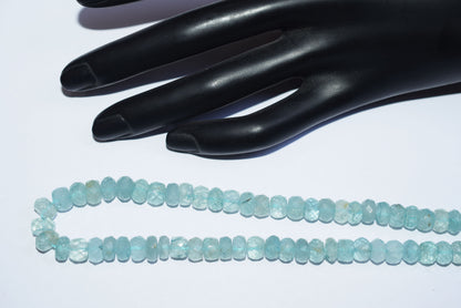 15 Inches Strand, Aquamarine Shaded Rondelle Faceted Beads Strand, Sold By Strand , Beads Size 6.50 To 7.50 mm , 33165