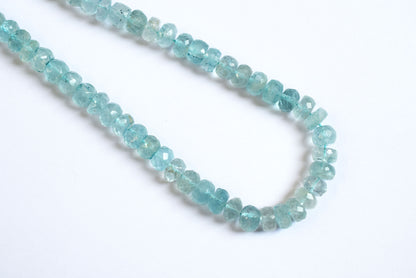 Natural Aquamarine 7.00 mm Shaded Rondelle Faceted Beads , Aquamarine 15 Inches Strand, Sold By Strand , 33166
