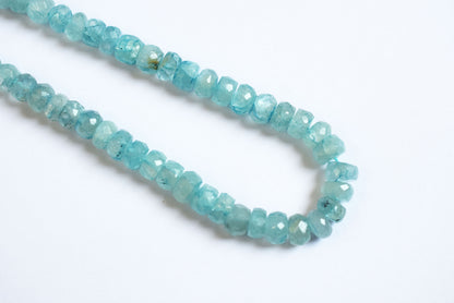 Natural Aquamarine 6.00 to 7.00 mm Shaded Rondelle Faceted Beads , Aquamarine 15 Inches Strand, Sold By Strand , 33168