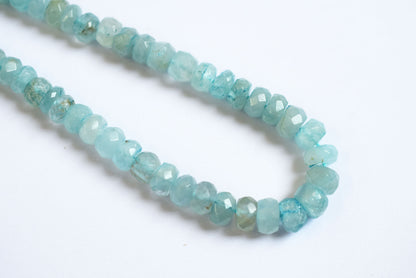 15 Inches Strand, Aquamarine Shaded Rondelle Faceted Beads Strand, Sold By Strand , Beads Size 5.00 To 6.50 mm , 33169