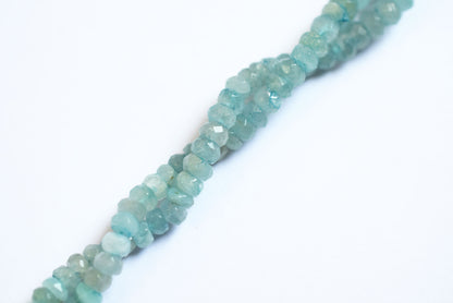 15 Inches Strand, Aquamarine Shaded Rondelle Faceted Beads Strand, Sold By Strand , Beads Size 5.00 To 6.50 mm , 33169