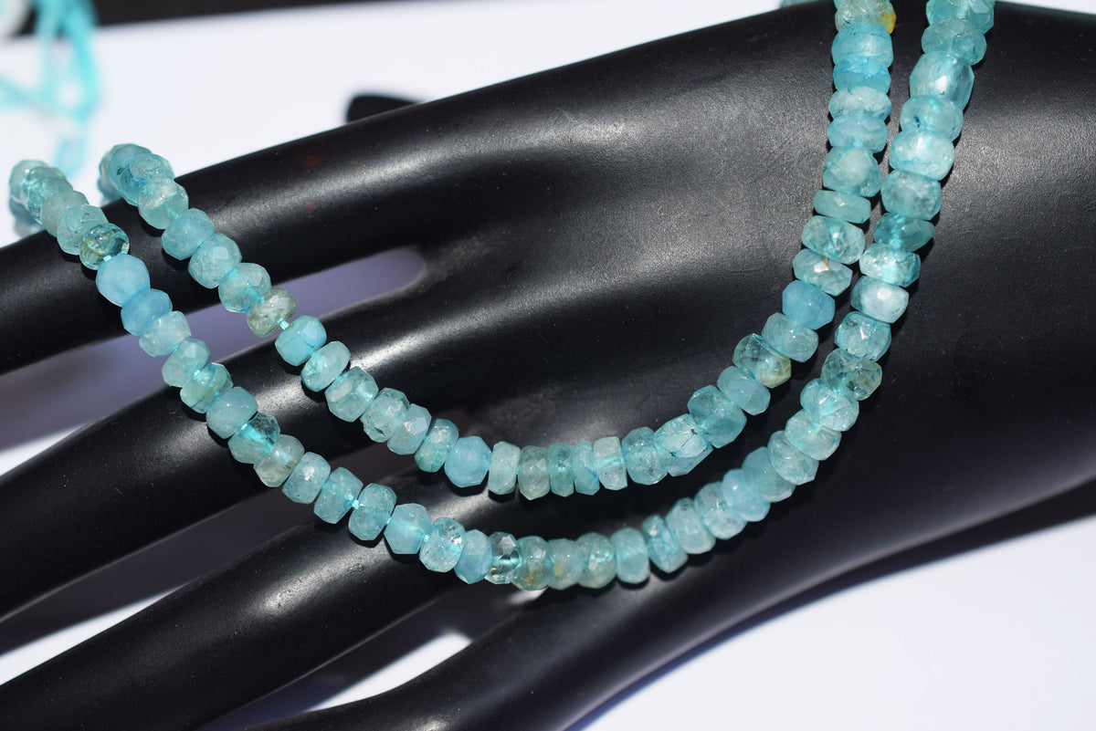 15 Inches Strand, Aquamarine Shaded Rondelle Faceted Beads Strand, Sold By Strand , Beads Size 5.00 To 6.00 mm , 33170