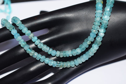15 Inches Strand, Aquamarine Shaded Rondelle Faceted Beads Strand, Sold By Strand , Beads Size 5.00 To 6.00 mm , 33170