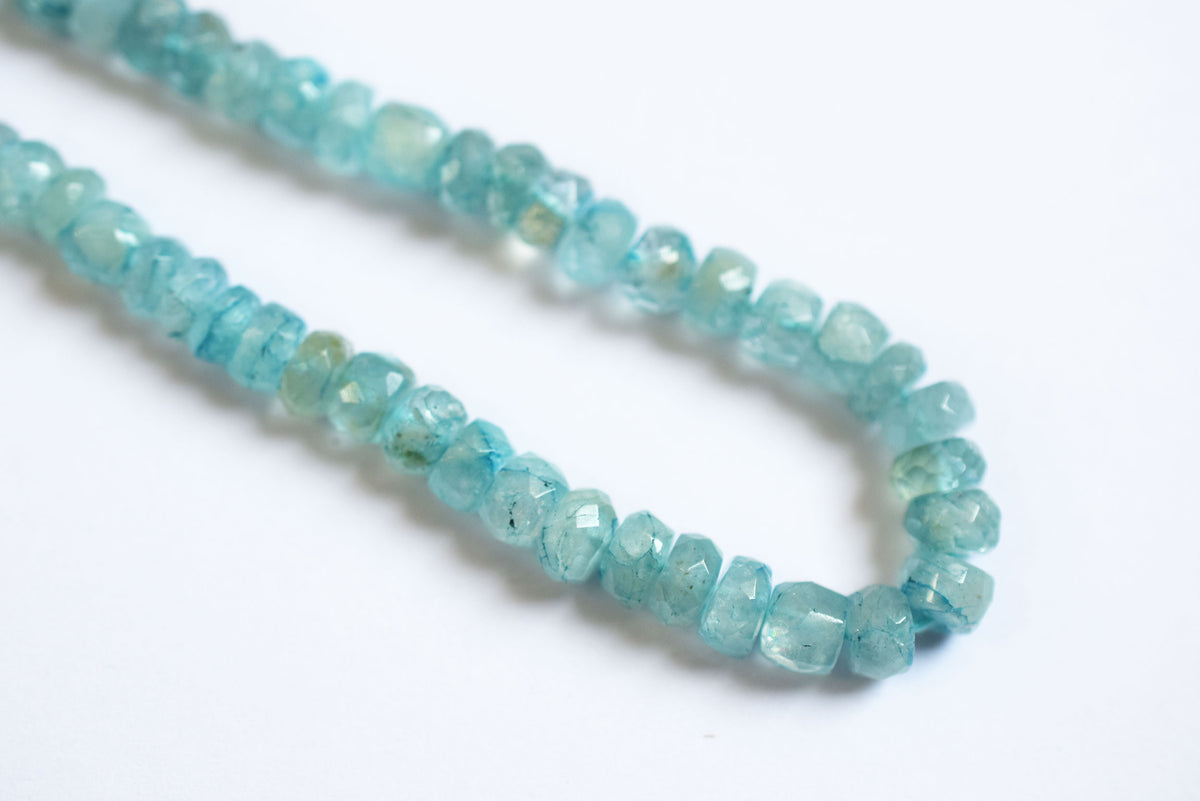 15 Inches Strand, Aquamarine Shaded Rondelle Faceted Beads Strand, Sold By Strand , Beads Size 5.00 To 6.00 mm , 33170