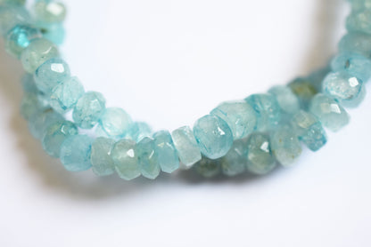 15 Inches Strand, Aquamarine Shaded Rondelle Faceted Beads Strand, Sold By Strand , Beads Size 5.00 To 6.00 mm , 33170