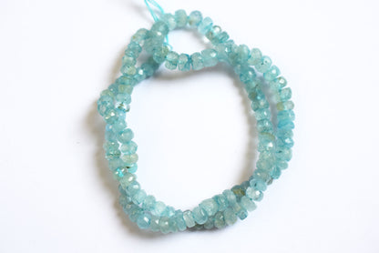 15 Inches Strand, Aquamarine Shaded Rondelle Faceted Beads Strand, Sold By Strand , Beads Size 5.00 To 6.00 mm , 33170