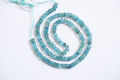 Aquamarine 5.00 mm Shaded Rondelle Faceted Beads , Aquamarine 16 Inches Strand, Sold By Strand , 33173