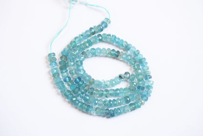 Aquamarine 5.00 mm Shaded Rondelle Faceted Beads , Aquamarine 16 Inches Strand, Sold By Strand , 33173