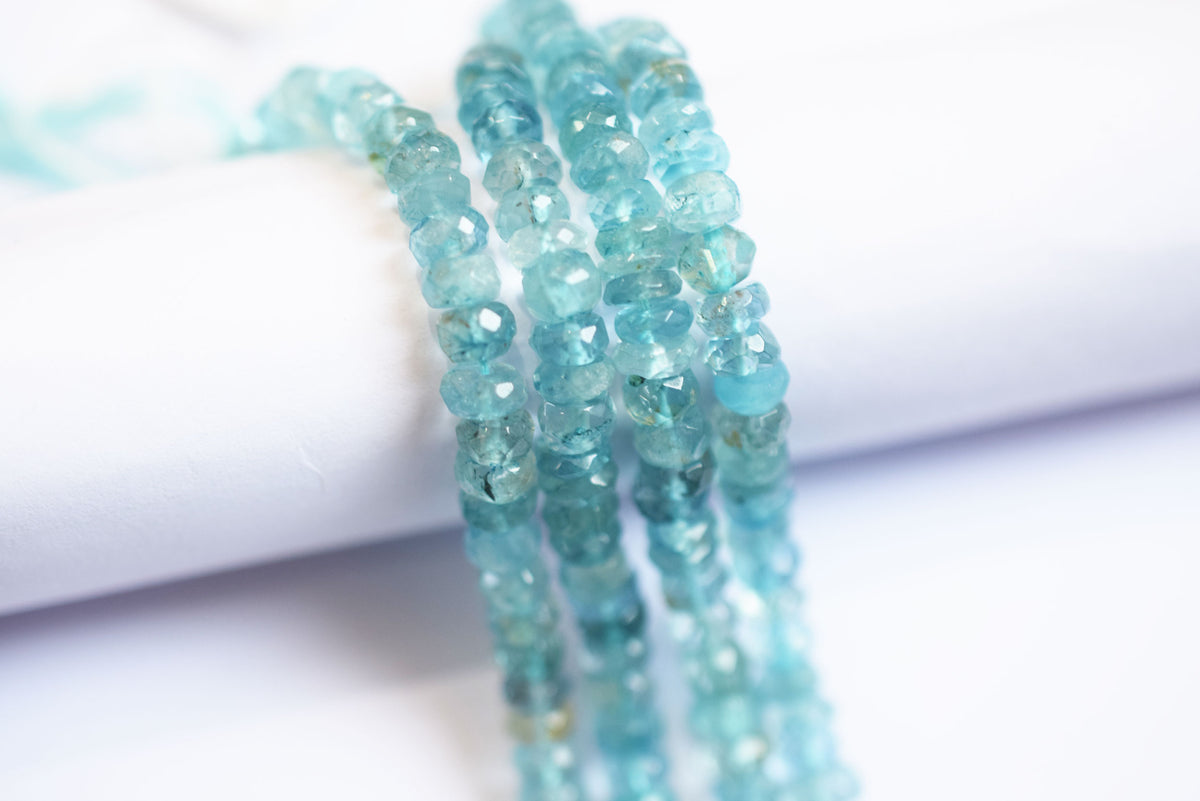 Aquamarine 5.00 mm Shaded Rondelle Faceted Beads , Aquamarine 16 Inches Strand, Sold By Strand , 33173