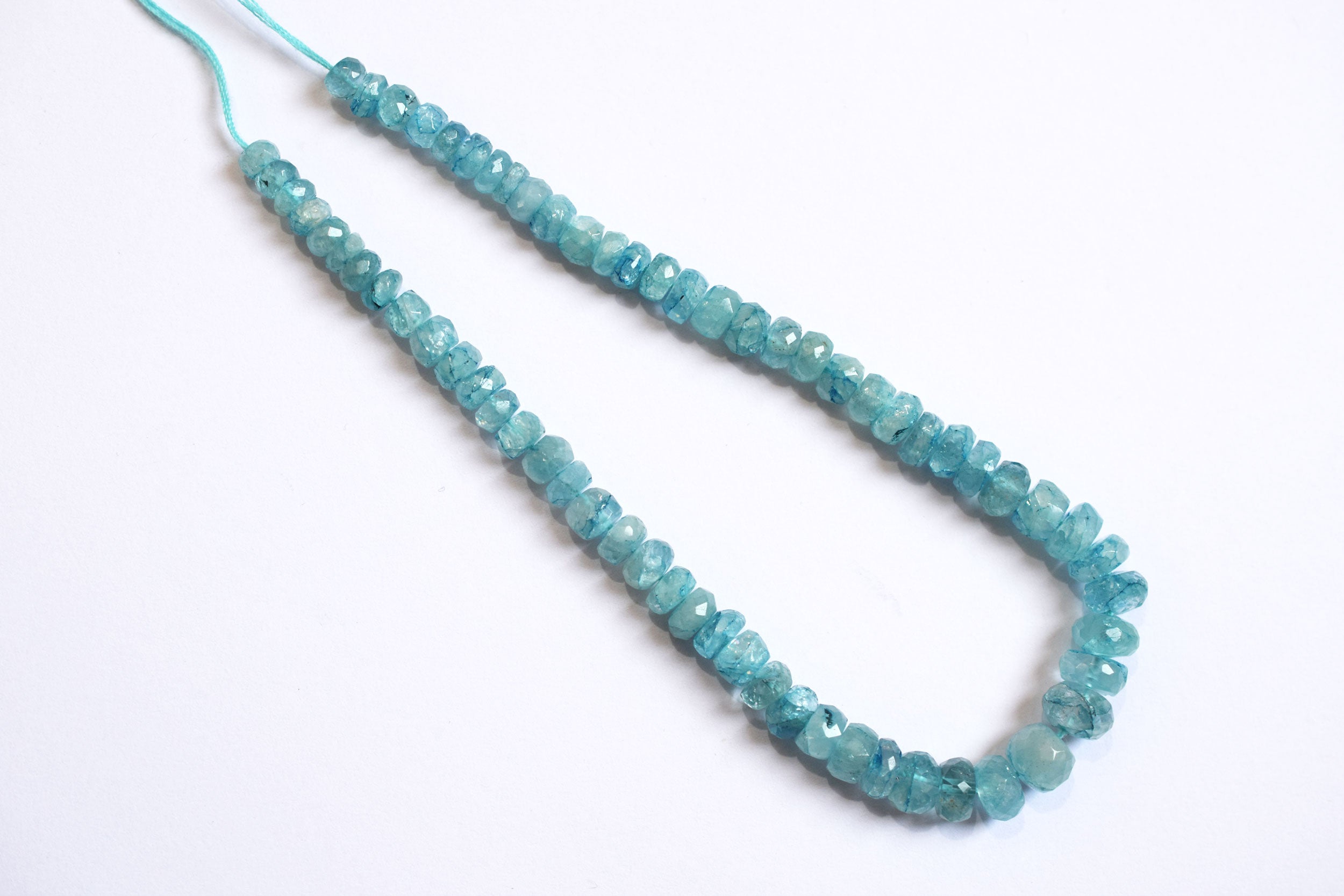 9 Inches Strand, Aquamarine Shaded Rondelle Faceted Beads Strand, Sold By Strand , Beads Size 5.00 To 8.00 mm , 33178