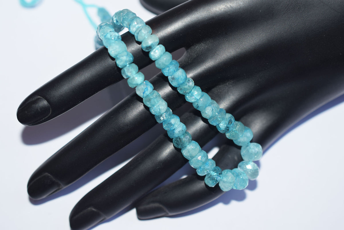 9 Inches Strand, Aquamarine Shaded Rondelle Faceted Beads Strand, Sold By Strand , Beads Size 5.00 To 8.00 mm , 33178