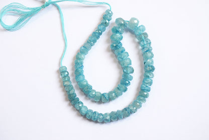 9 Inches Strand, Aquamarine Shaded Rondelle Faceted Beads Strand, Sold By Strand , Beads Size 5.00 To 8.00 mm , 33178