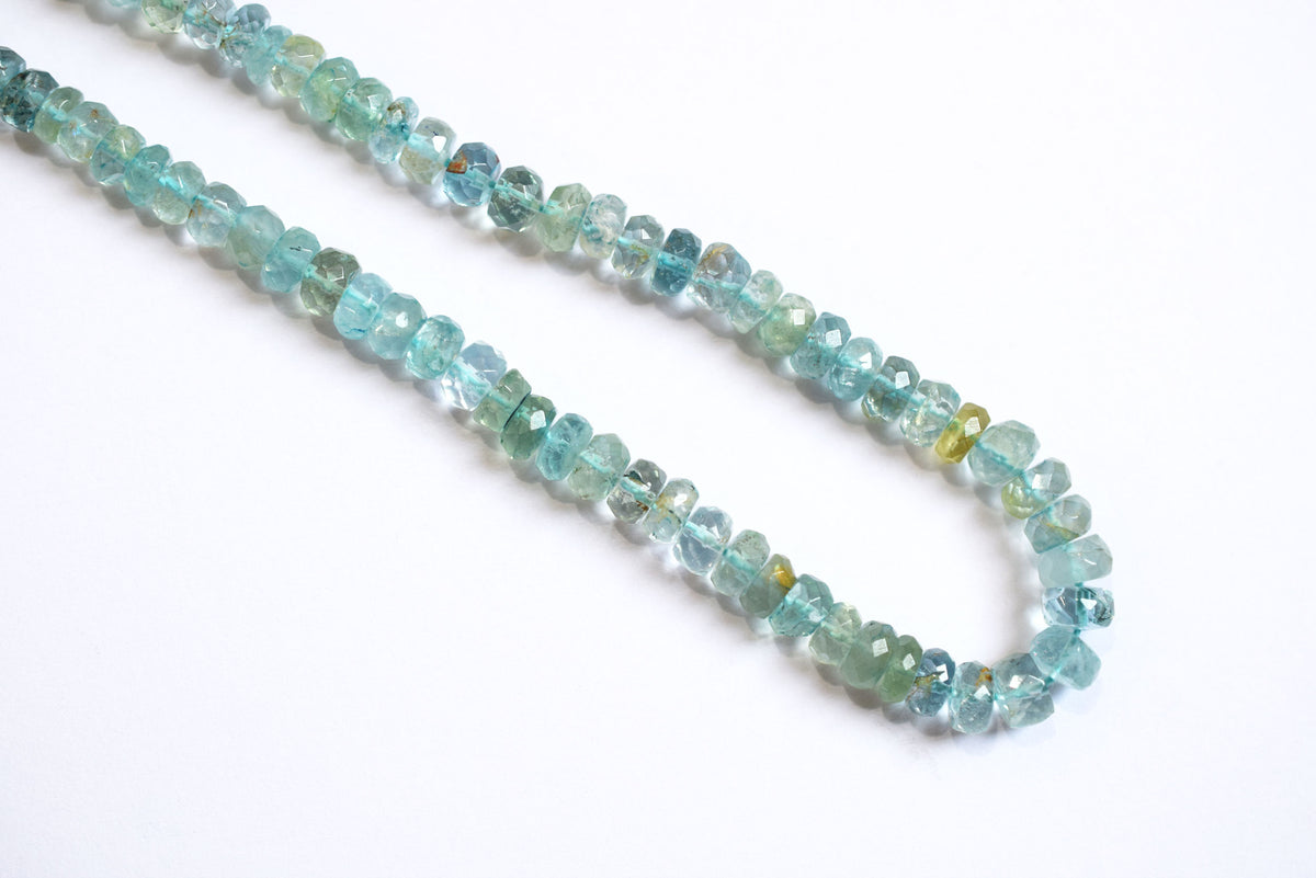 15 Inches Strand, Aquamarine Shaded Rondelle Faceted Beads Strand, Sold By Strand , Beads Size 5.00 To 6.00 mm , 33180