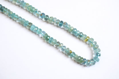 15 Inches Strand, Aquamarine Shaded Rondelle Faceted Beads Strand, Sold By Strand , Beads Size 5.00 To 6.00 mm , 33180