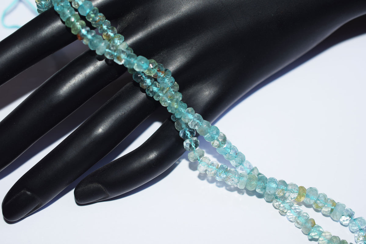 15 Inches Strand, Aquamarine Shaded Rondelle Faceted Beads Strand, Sold By Strand , Beads Size 5.00 To 6.00 mm , 33180
