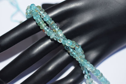 15 Inches Strand, Aquamarine Shaded Rondelle Faceted Beads Strand, Sold By Strand , Beads Size 5.00 To 6.00 mm , 33180