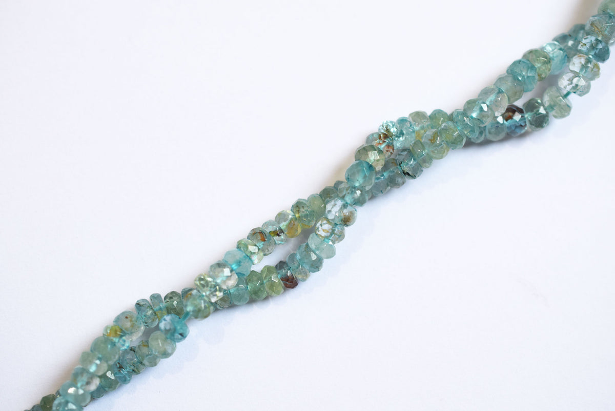 15 Inches Strand, Aquamarine Shaded Rondelle Faceted Beads Strand, Sold By Strand , Beads Size 5.00 To 6.00 mm , 33180