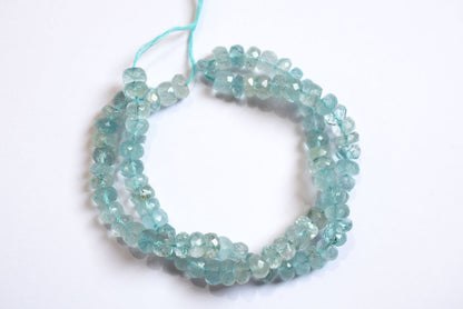 Natural Aquamarine 7.00 mm Shaded Rondelle Faceted Beads , Aquamarine 15 Inches Strand, Sold By Strand , 33181