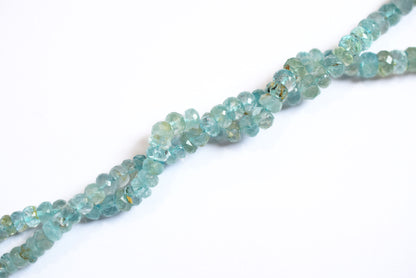 Natural Aquamarine Shaded Rondelle Faceted Beads Strands, 15 Inches Strand, Size 6.00 to 9.00 mm, Sold By Strand , 33182