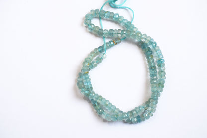 15 Inches Strand, Aquamarine Shaded Rondelle Faceted Beads Strand, Sold By Strand , Beads Size 5.00 To 5.50 mm , 33183