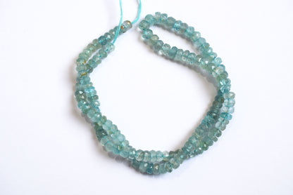 15 Inches Strand, Aquamarine Shaded Rondelle Faceted Beads Strand, Sold By Strand , Beads Size 5.00 To 5.50 mm , 33183