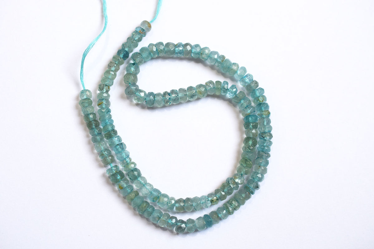 15 Inches Strand, Aquamarine Shaded Rondelle Faceted Beads Strand, Sold By Strand , Beads Size 5.00 To 5.50 mm , 33183