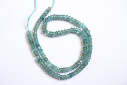 15 Inches Strand, Aquamarine Shaded Rondelle Faceted Beads Strand, Sold By Strand , Beads Size 5.00 To 5.50 mm , 33183