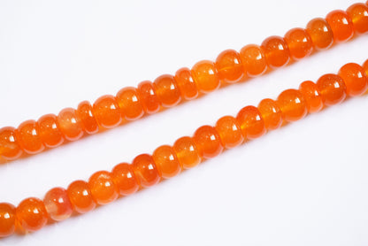 9.50 mm Natural Carnelian Smooth Rondelle Shape Gemstone Loose Beads Strand , Carnelian Smooth Beads, 13 Inches Strand , 33190