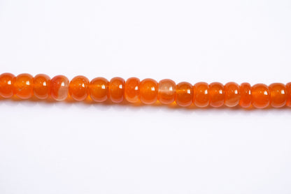 9.50 mm Natural Carnelian Smooth Rondelle Shape Gemstone Loose Beads Strand , Carnelian Smooth Beads, 13 Inches Strand , 33190
