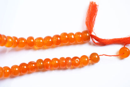 9.50 mm Natural Carnelian Smooth Rondelle Shape Gemstone Loose Beads Strand , Carnelian Smooth Beads, 13 Inches Strand , 33190
