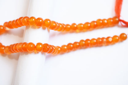 9.50 mm Natural Carnelian Smooth Rondelle Shape Gemstone Loose Beads Strand , Carnelian Smooth Beads, 13 Inches Strand , 33190