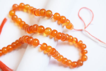 8.00 mm Natural Carnelian Smooth Rondelle Shape Gemstone Loose Beads Strand , Carnelian Smooth Beads, 13 Inches Strand , 33191