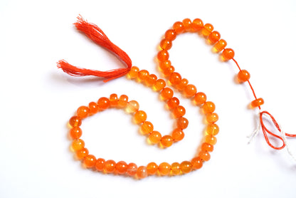 Natural Carnelian Smooth Rondelle Shape Gemstone Loose Beads Strand , Carnelian Smooth Beads, 6.50 To 7.00 mm , 13 Inches Strand , 33192
