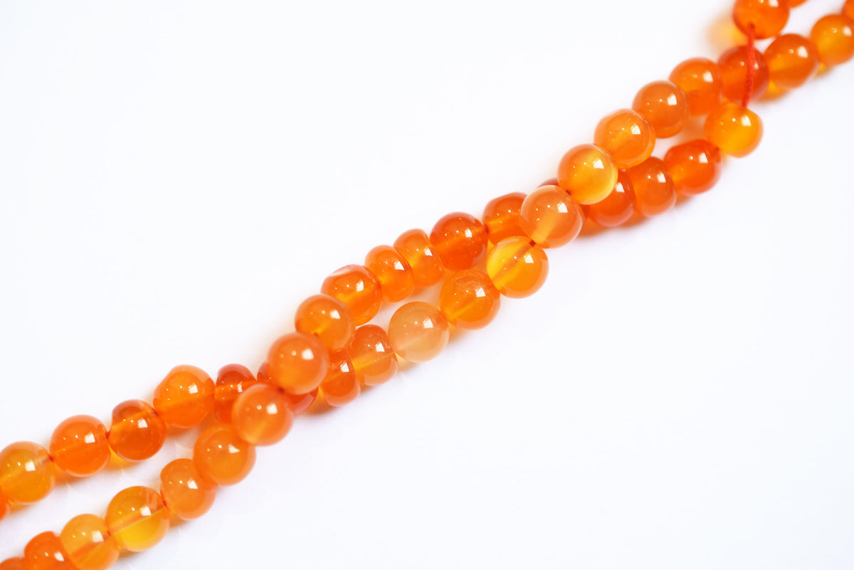 Natural Carnelian Smooth Rondelle Shape Gemstone Loose Beads Strand , Carnelian Smooth Beads, 6.50 To 7.00 mm , 13 Inches Strand , 33192