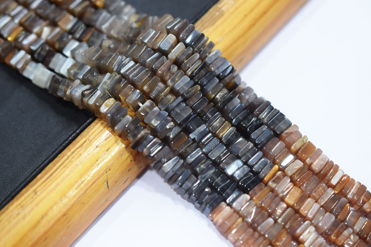 Natural Golden Shine Moonstone Heishi Square Beads Strand, 16 Inches , Sold By Strand, Size 6.00 to 6.50 mm , 33196