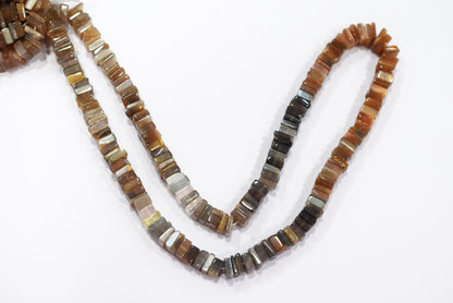 Natural Golden Shine Moonstone Heishi Square Beads Strand, 16 Inches , Sold By Strand, Size 6.00 to 6.50 mm , 33196