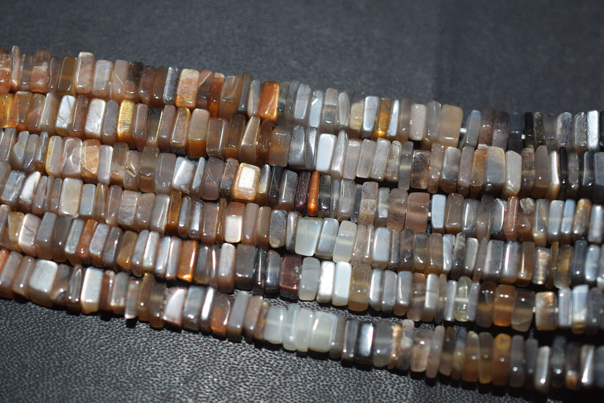 Natural Golden Shine Moonstone Heishi Square Beads Strand, 16 Inches , Sold By Strand, Size 6.00 to 6.50 mm , 33196