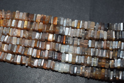 Natural Golden Shine Moonstone Heishi Square Beads Strand, 16 Inches , Sold By Strand, Size 6.00 to 6.50 mm , 33196