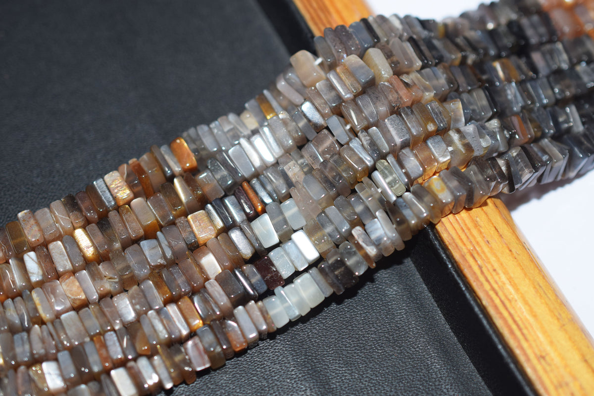 Natural Golden Shine Moonstone Heishi Square Beads Strand, 16 Inches , Sold By Strand, Size 6.00 to 6.50 mm , 33196
