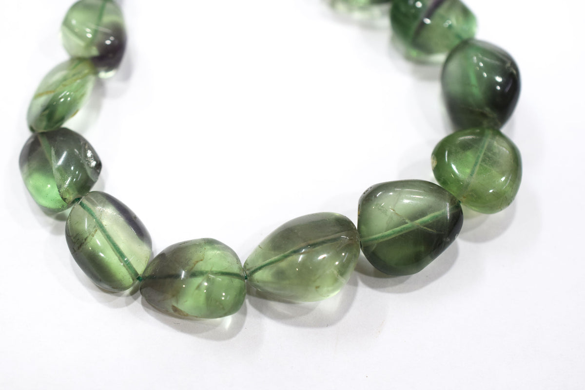 7 Inches Natural Fluorite Tumbler Shape Smooth Gemstone Beads, Natural Fluorite Beads, Sold By Strand, 12x13 to 15x19 mm , 33222
