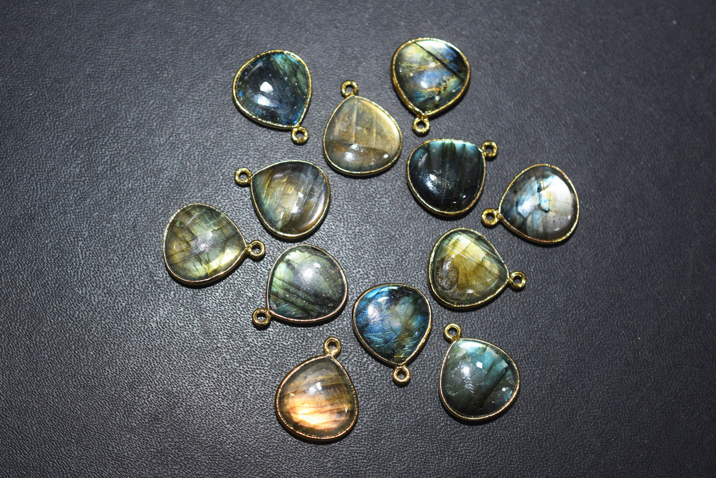 Labradorite Smooth Heart Shape Connector, Labradorite Single Connector, Sold By Piece ,11 mm, 34045