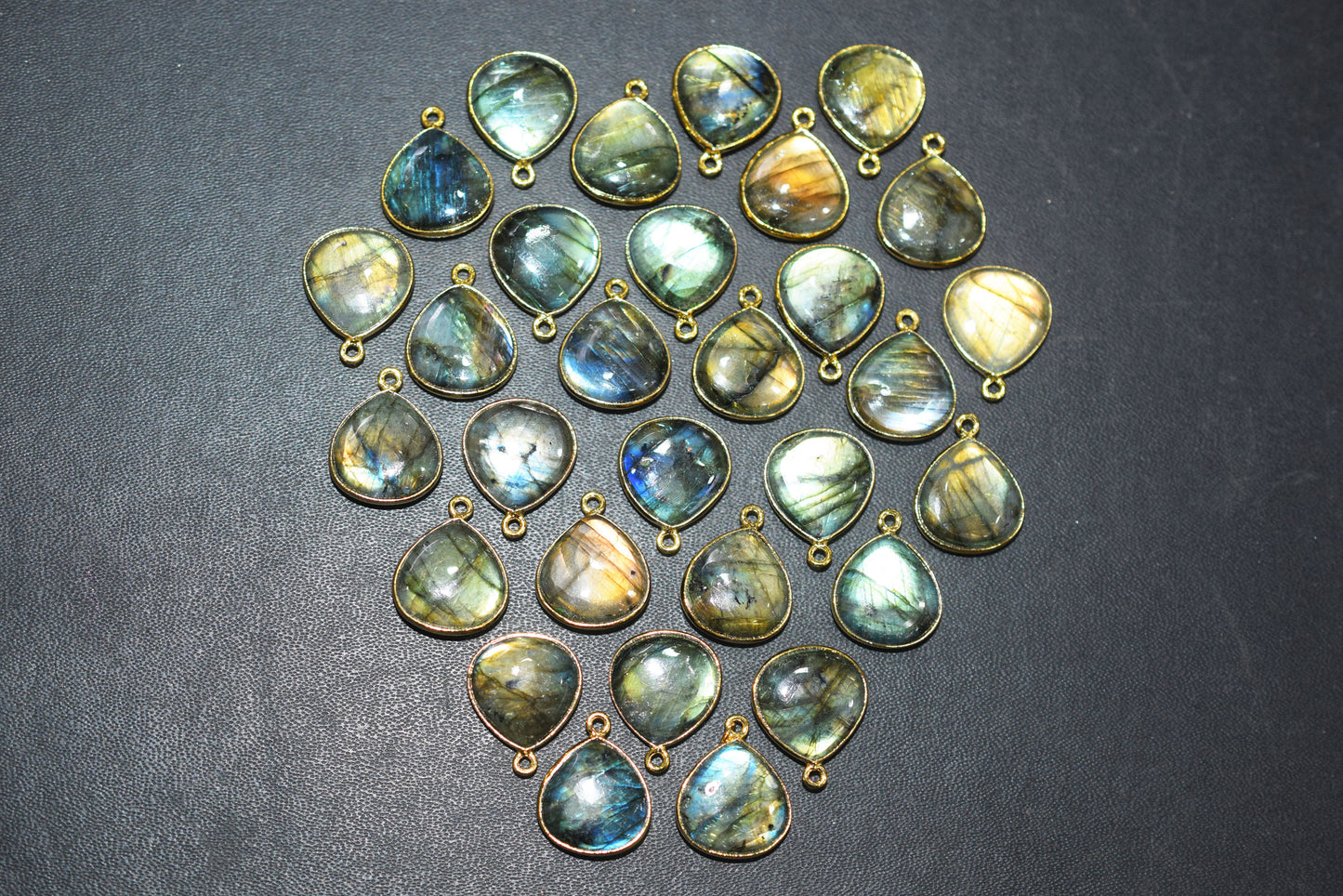 Labradorite Smooth Heart Shape Connector, Labradorite Single Connector, Sold By Piece ,11 mm, 34045