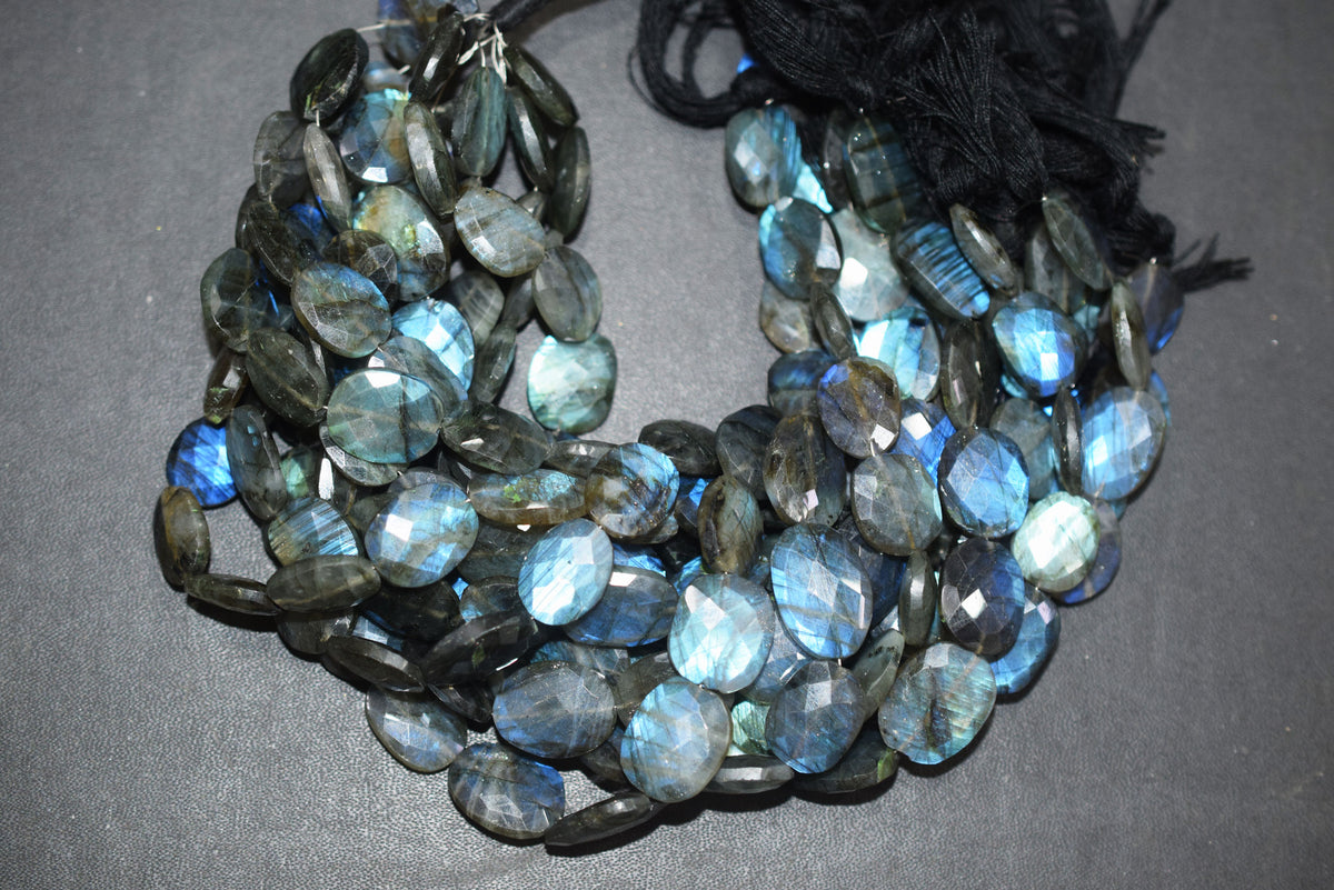 Flashy Labradorite Faceted Oval Shape Beads, Sold By Strand, 9.5 - 10 Inches approx Strand, 13x14 - 13x19 mm, 34071