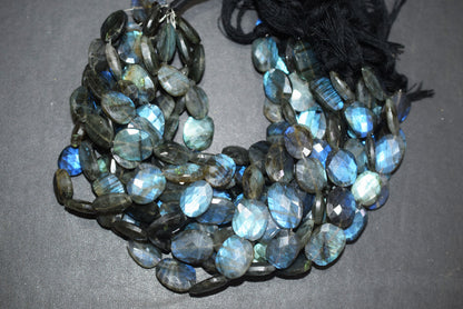 Flashy Labradorite Faceted Oval Shape Beads, Sold By Strand, 9.5 - 10 Inches approx Strand, 13x14 - 13x19 mm, 34071