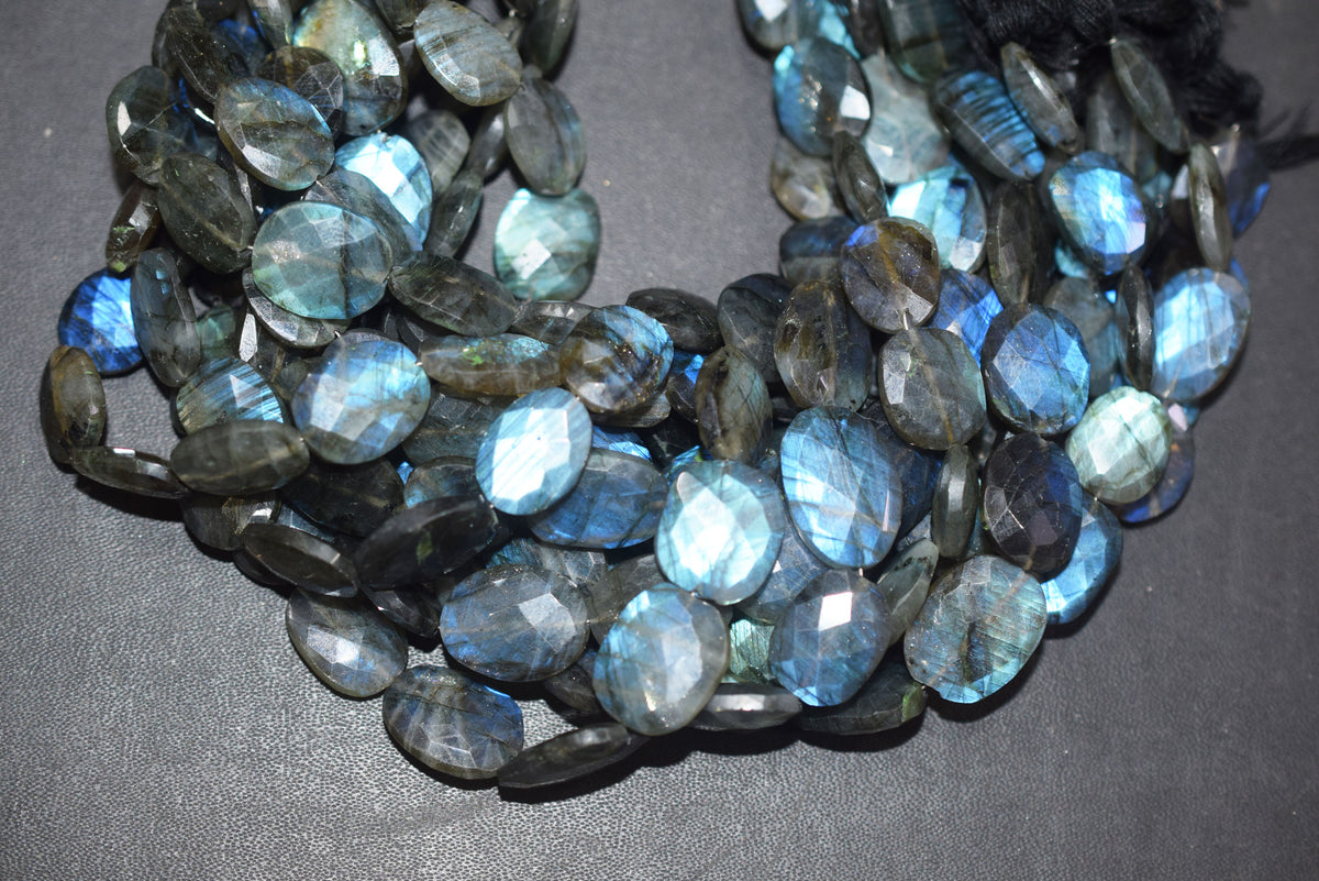 Flashy Labradorite Faceted Oval Shape Beads, Sold By Strand, 9.5 - 10 Inches approx Strand, 13x14 - 13x19 mm, 34071